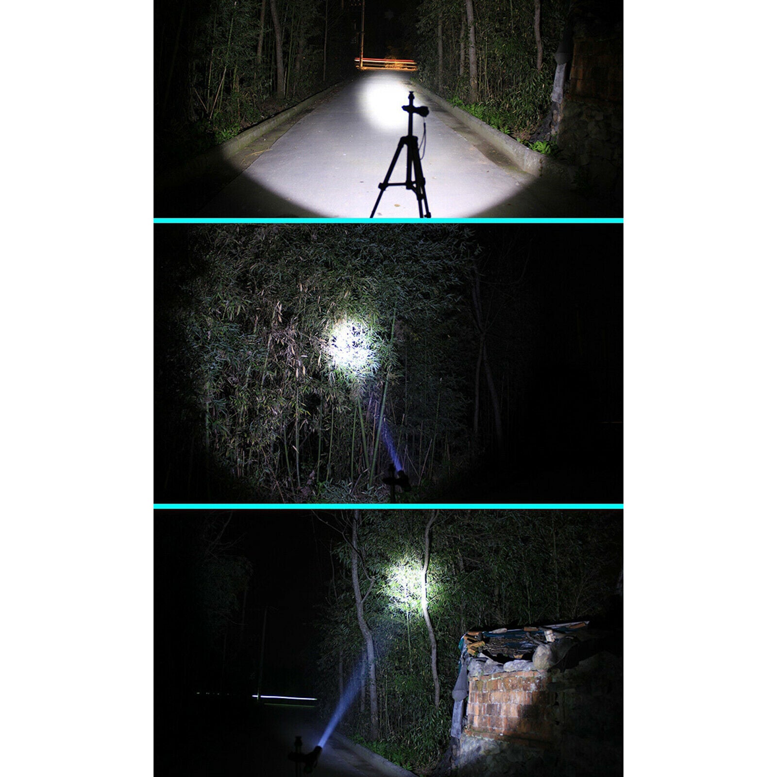 3Modes LED Flashlight Signal Strobe Torch 4-Color Light Rechargeable Lantern
