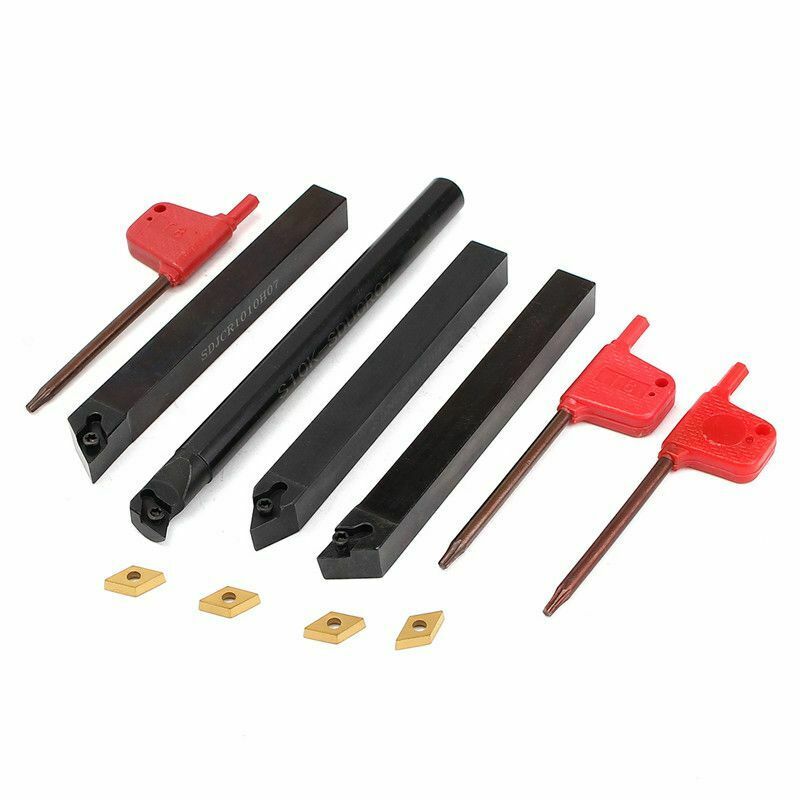 4 External Lathe Internal Turning Tool Holder S10K-SDUCR07+SDJCR1010H07+SDJCL1C8