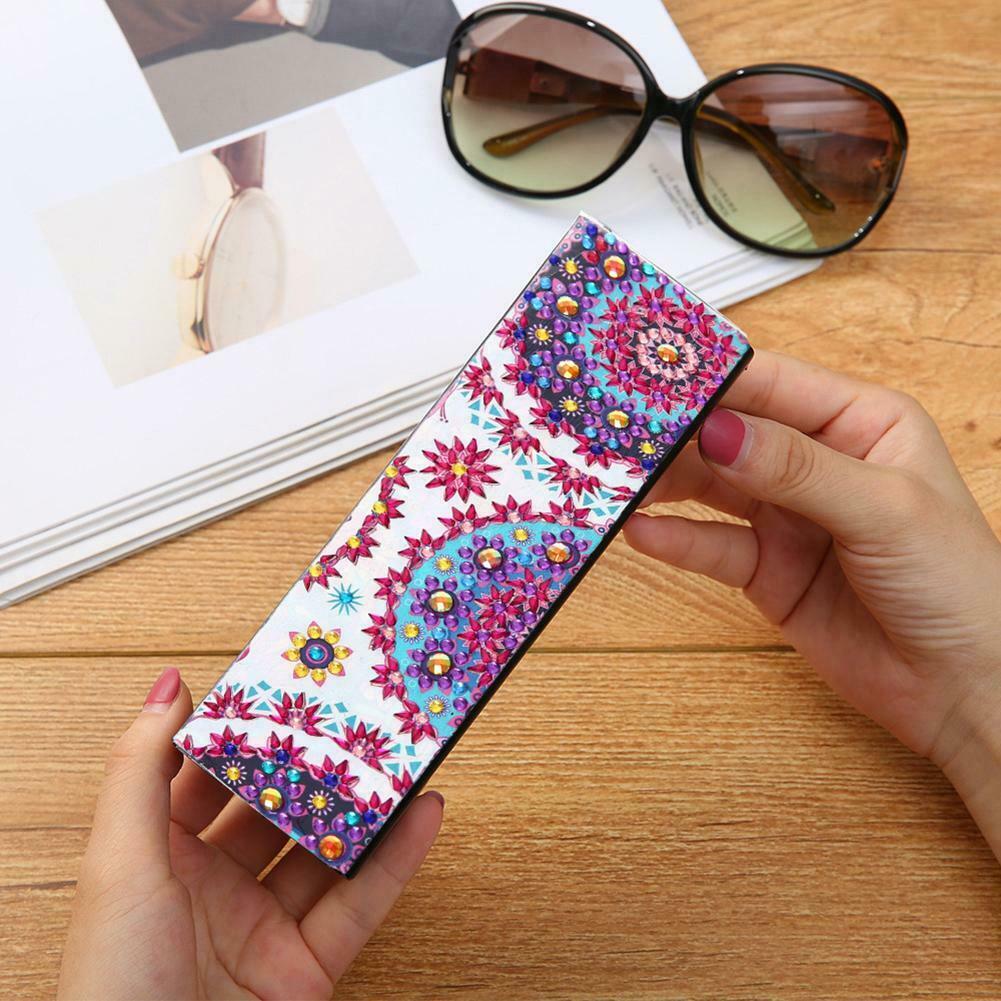 DIY Diamond Painting Eye Glasses Storage Box Travel Leather Sunglasses Case @