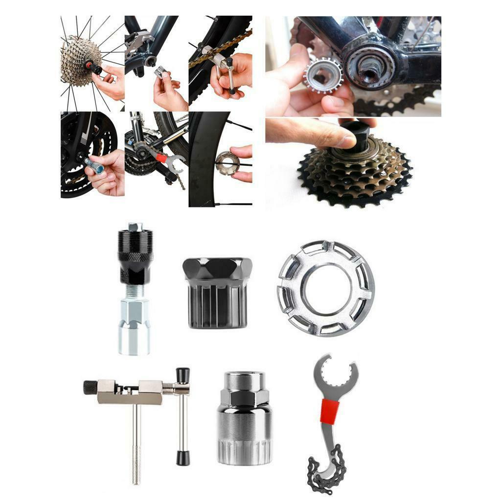 6x Bike Wheel Chain Repair Tools: Chain Breaker, Chain Removel Whip, Bottom