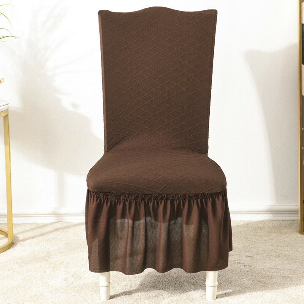 Stretchy Chair Covers Super Fit Anti-slip Chair Protector Dark Coffee
