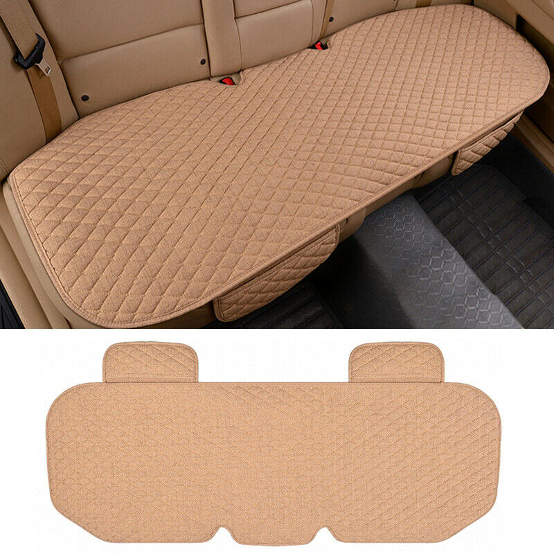 3PCS Universal Linen Fabric Car Seat Cover Front Rear Flax Cushion Breathable