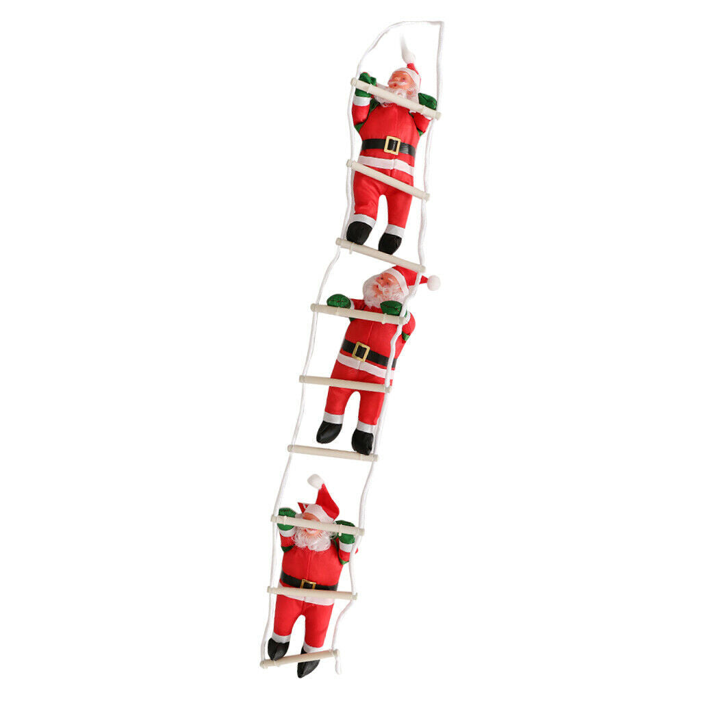 Santa Claus Climbing on Rope Ladder Christmas Tree Hanging Ornament 3 Santa