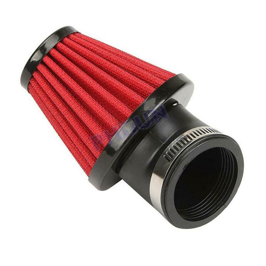 Motorcycle 48mm Red Air Filter Pod 45 Degree ID Scooter ATV Dirt Bike Universal