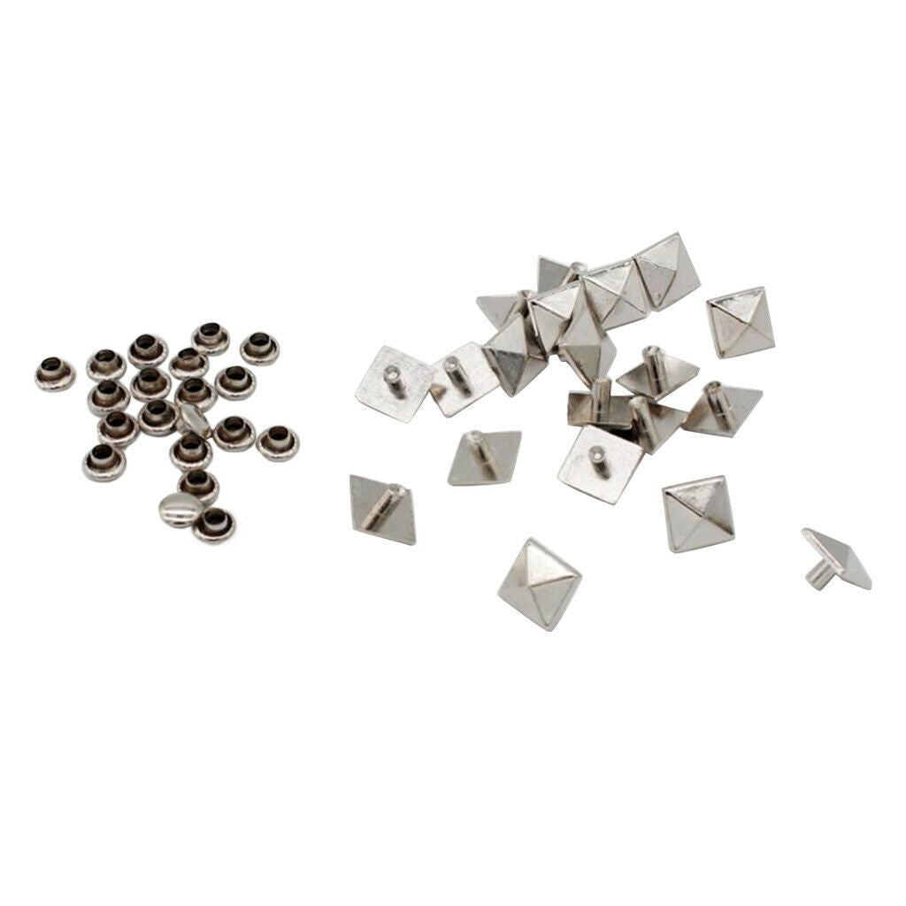 20x Square Rivets Cone Spike Studs for Clothes Belts Repair Decoration