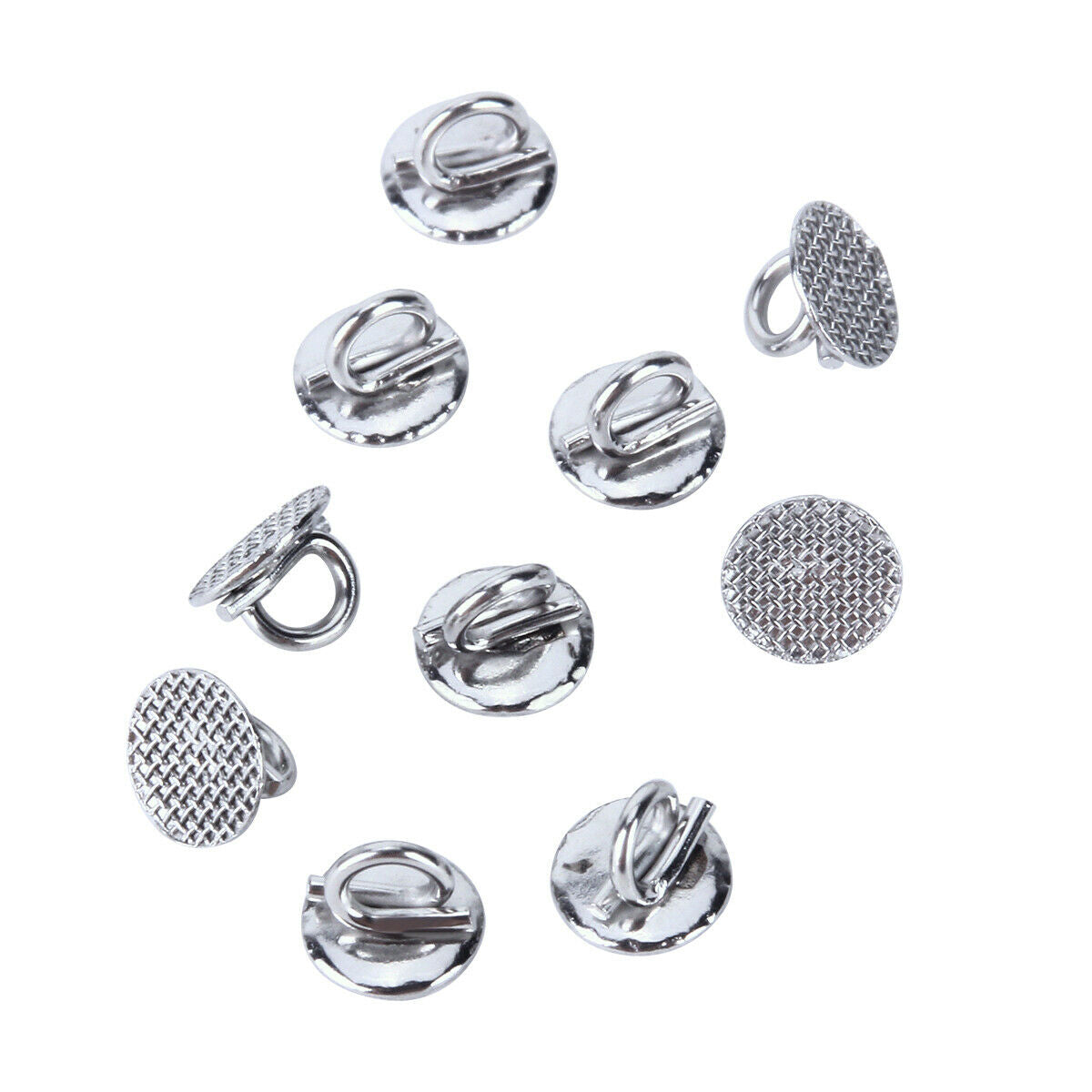 20 X Dental Ortho Direct Bond Eyelets Crimpable Hook Lingual Buttons Round Base