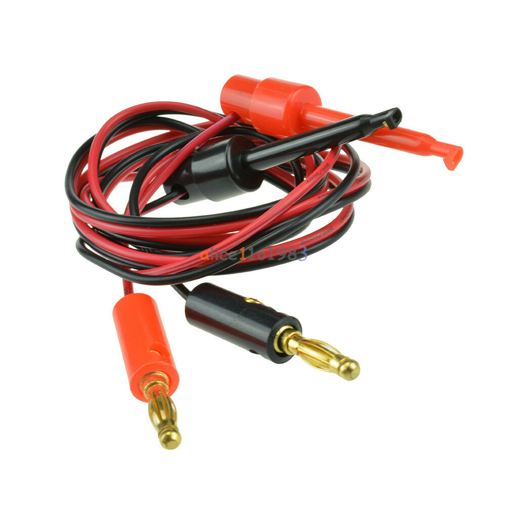 1 Pair Small Test Hook Clip to Banana Plug for Multimeter Test Lead Cable