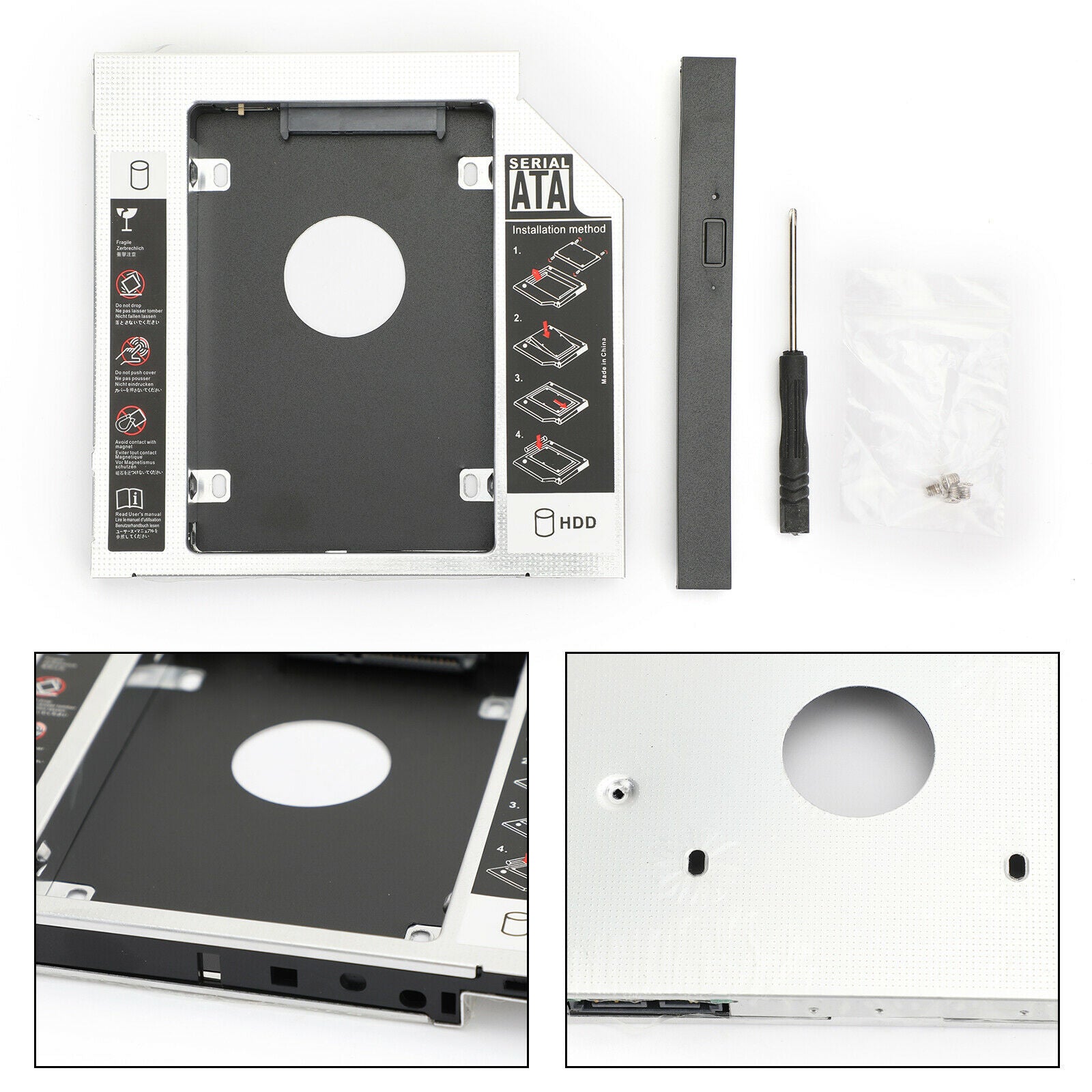 12.7mm Caddy SATA 3 Second New SSD Hard Drive CD/DVD-ROM Optical Bay adapter