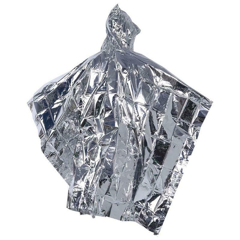 Multi-functional Foil Poncho Raincoat Waterproof Outdoor Survive Rescue Blanket