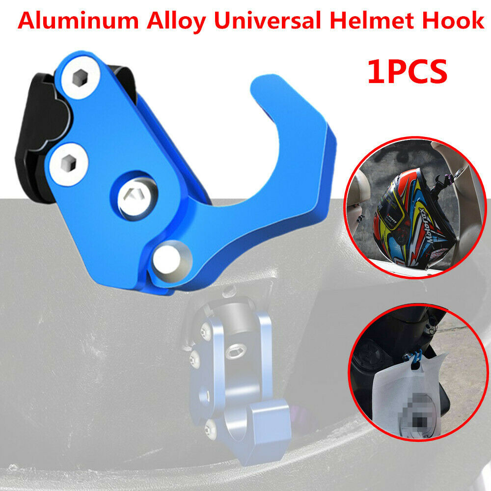 1PCS Motorcycle Scooter Electric Bikes Multi-Aluminum Alloy Bag Helmet Hook Blue