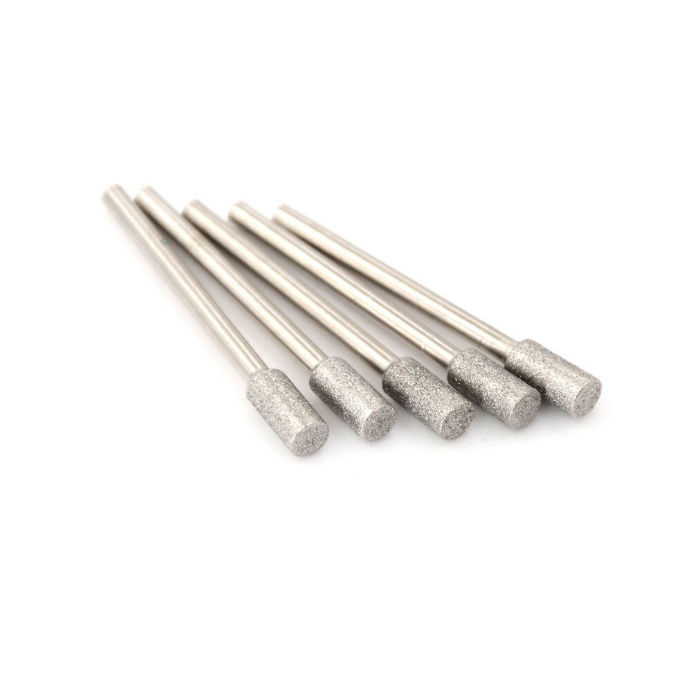5X Cylindrical Diamond Glasses Jade Burr Bits Carving Polishing Rotary Too.l8