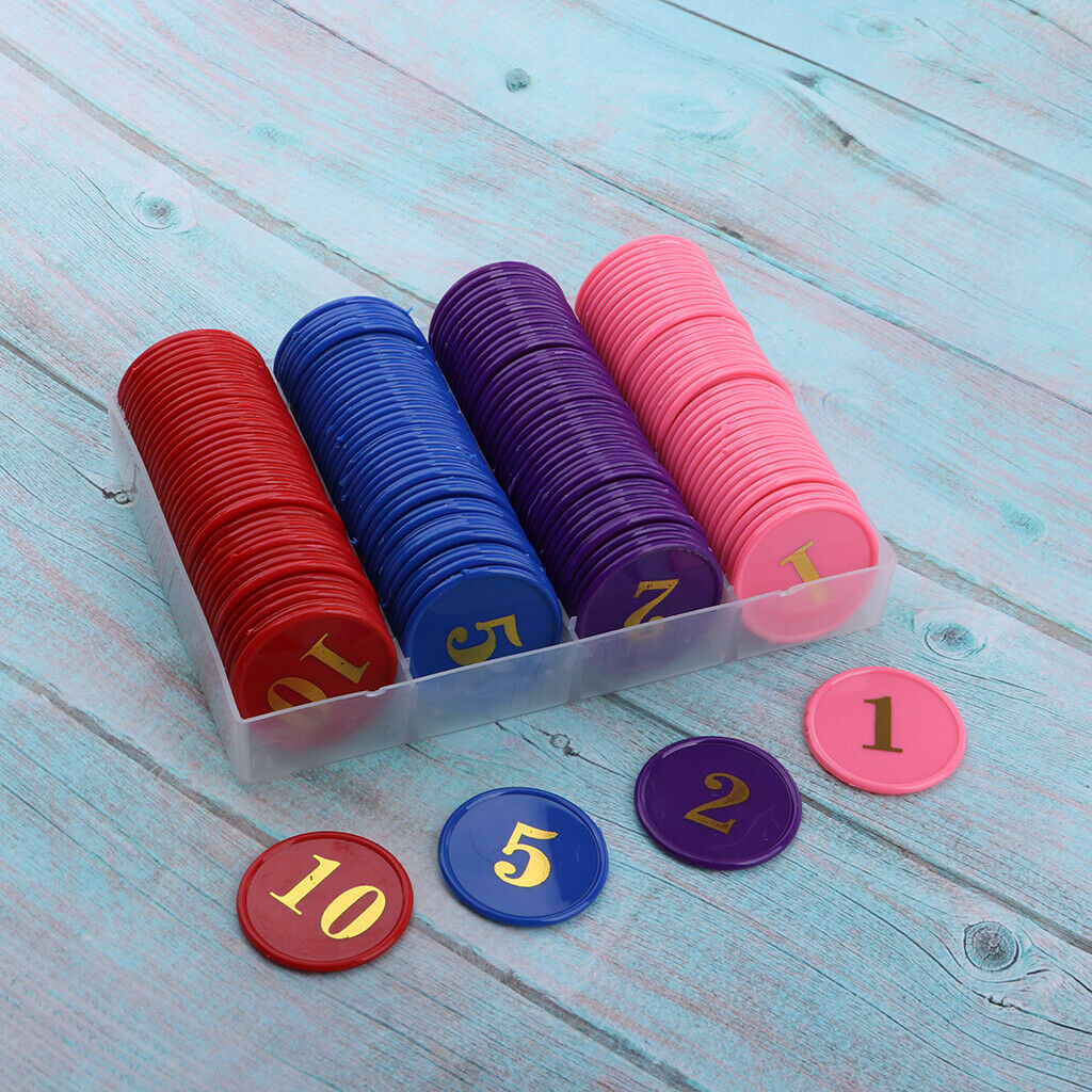 160x Game Wager Mahjong Chips for Gambling Poker Game, Style 1