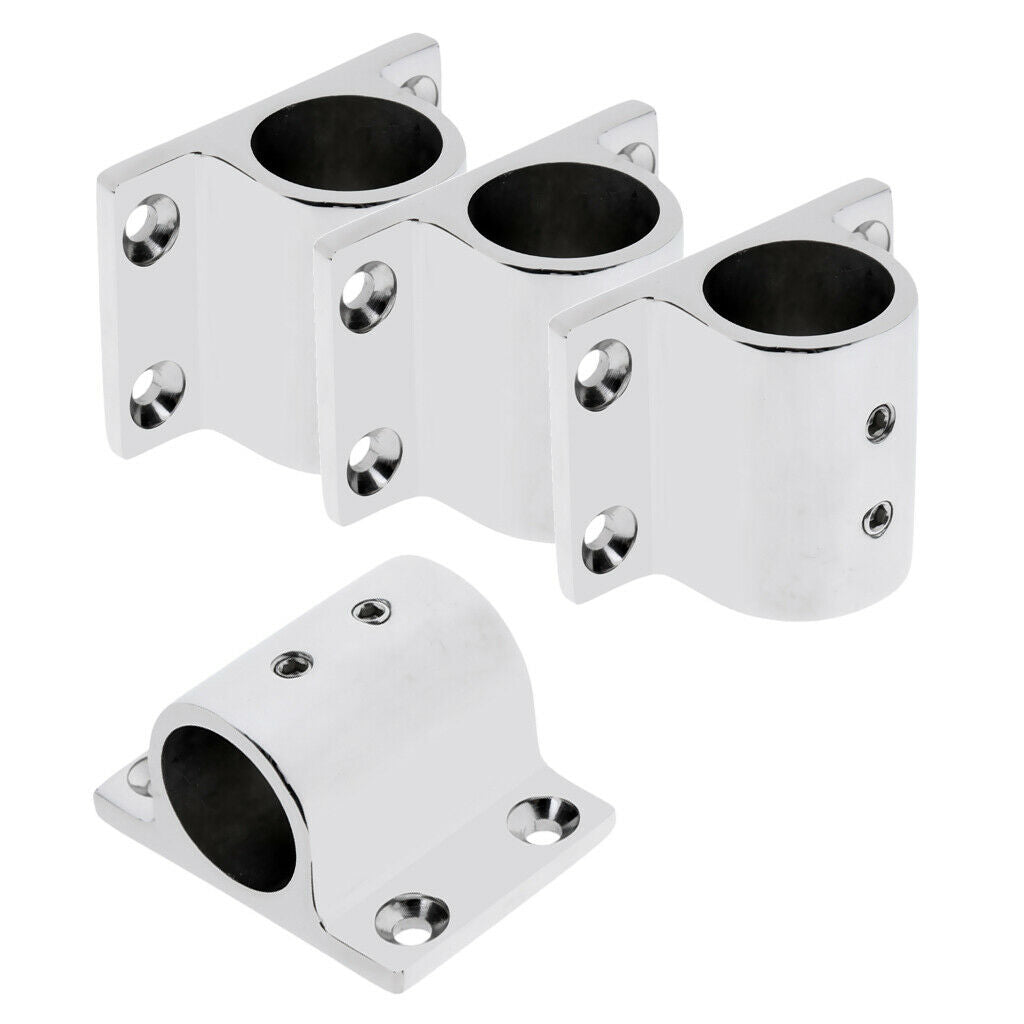 Set of 4 Marine Hand Rail Fitting 90 Degree Rectangle Base for 1" Tube