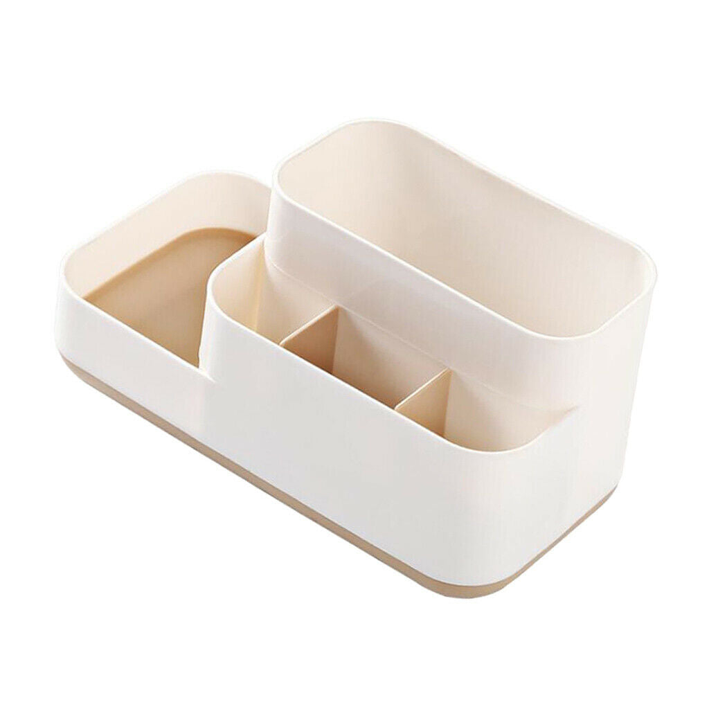 Makeup Storage Box Organizer Makeup Display Brush Holder Bathroom Khaki