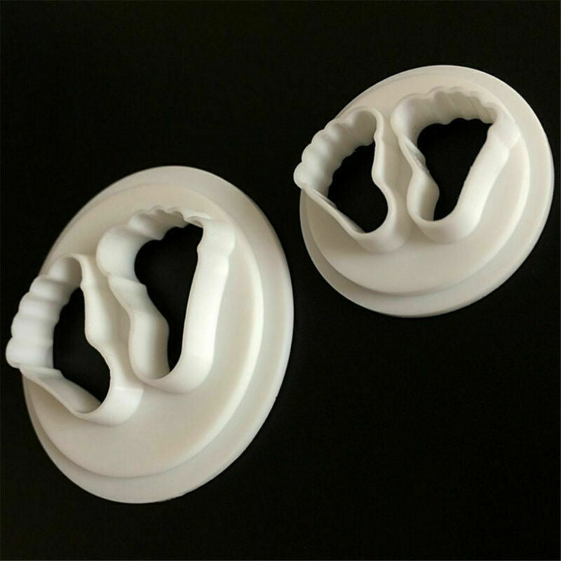 2X New Baby Feet Fondant Cutter Cake Mold Icing Sugar Paste Bakeware Decor Tool