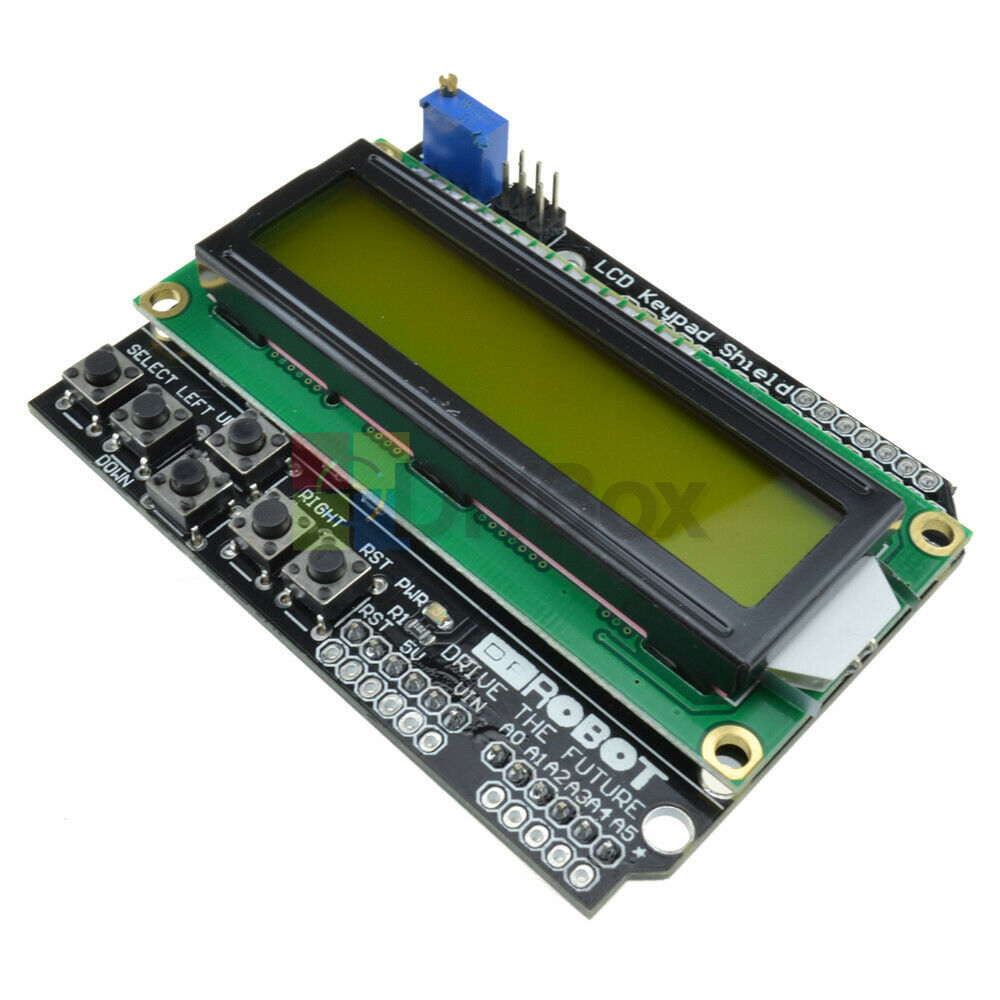1602LCD 16x2 Character Keypad Shield Yellow Backlight HD44780 Module For Arduino