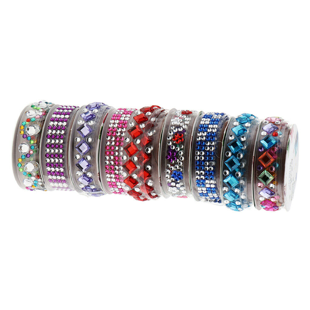 6 Self Adhesive Acrylic Rhinestone Crystal Bling Stickers Tape for Phone Car
