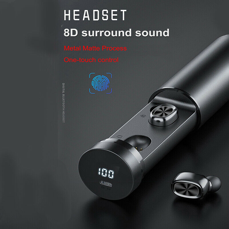 Wireless Bluetooth Headset Earphones Mini Earbuds Stereo Deep Bass Headphones