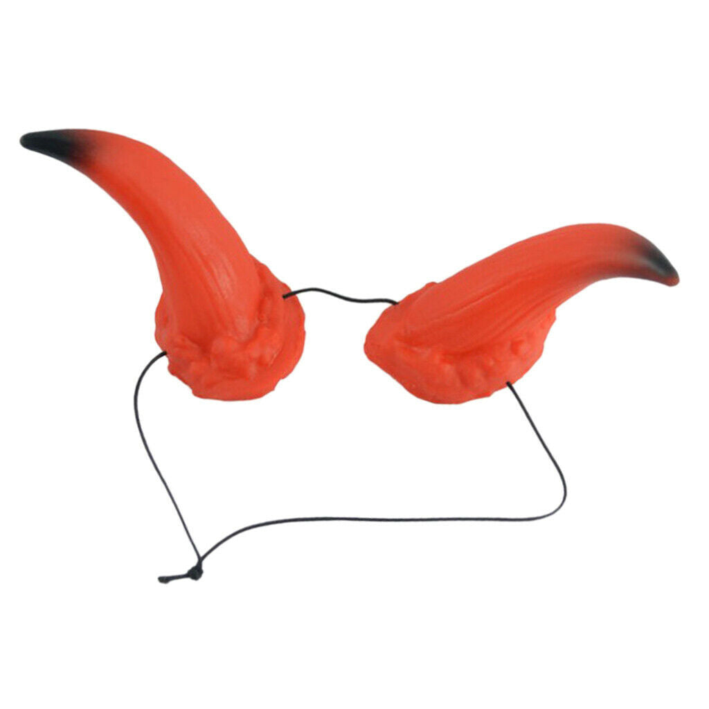Red Devil OX Horns Headwear Costume Hair Accessories Headband Halloween Hoop