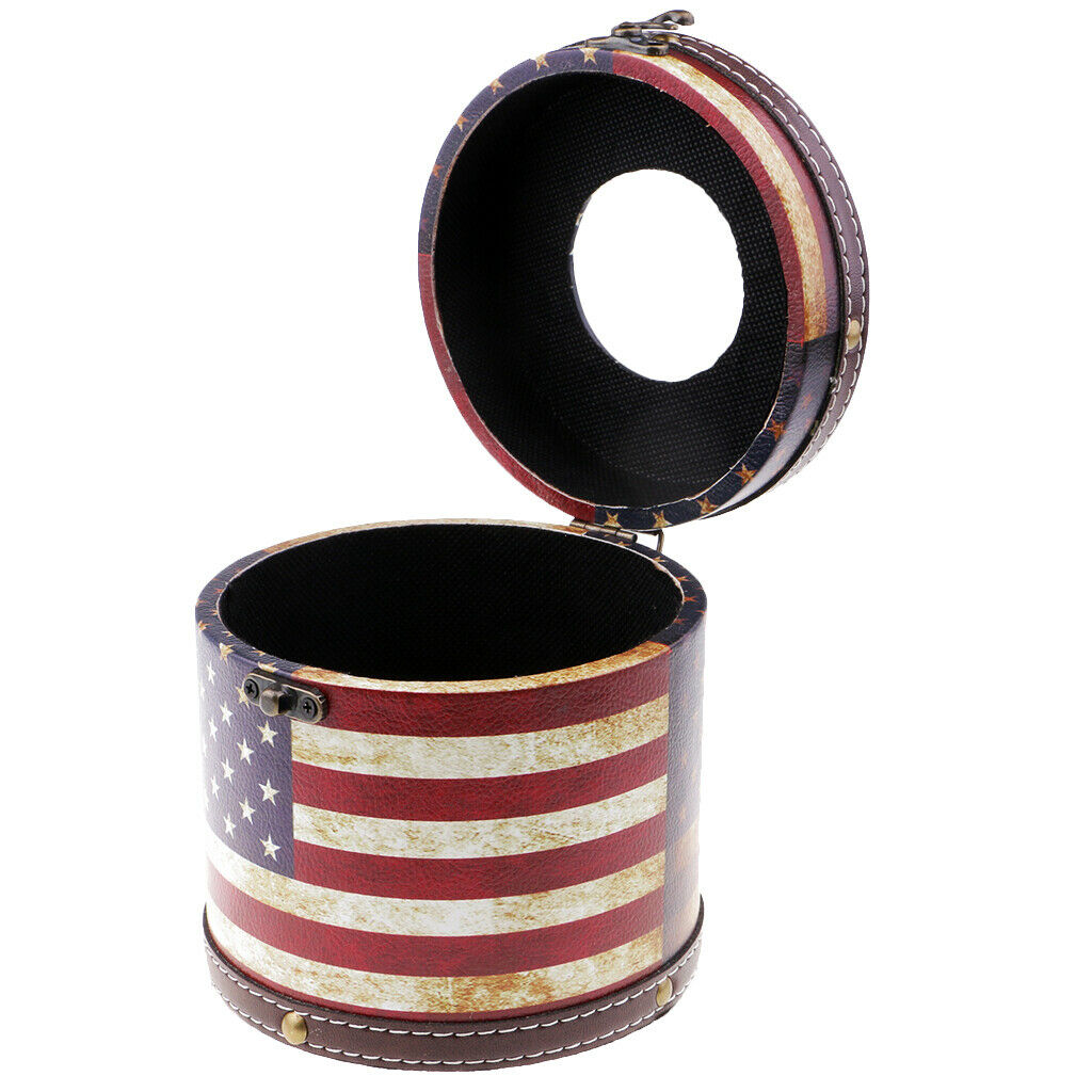 Wooden Cylinder Tissue Box Towel Napkin Holder Container Stripes Flag
