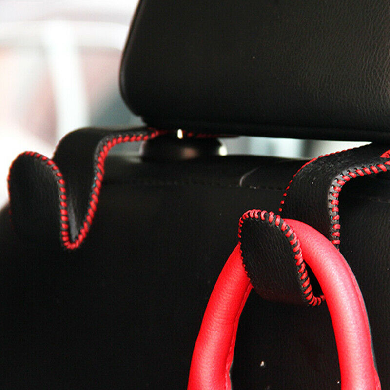 2PCS Car Seat Back Leather Hook Organizer Hanging Bag Holder Hanger Universal