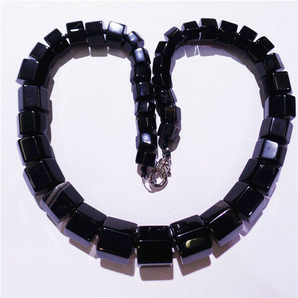 1 Strand Black Agate Hexagon Column Beads Handmade Necklace Jewelry 42cm HH9275