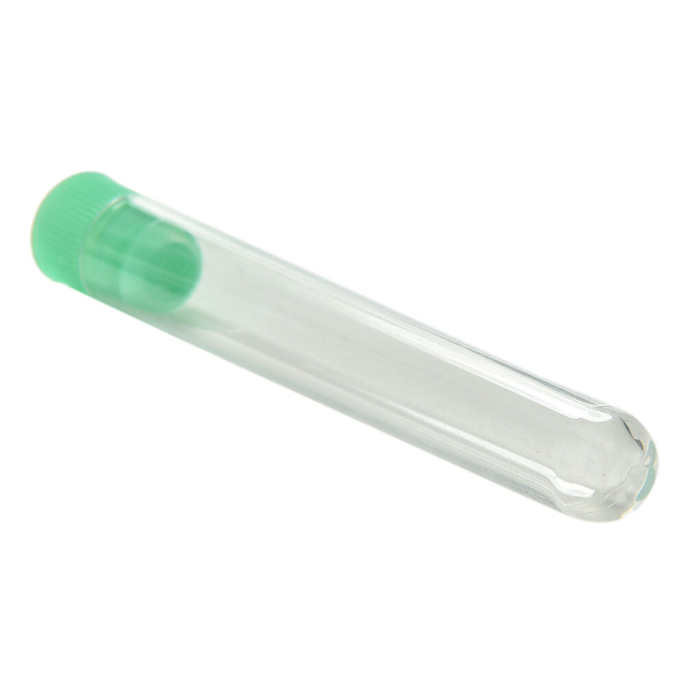 10 Pcs Clear Plastic Test Tubes with Green Caps Stoppers 12x75mm eHSJCA