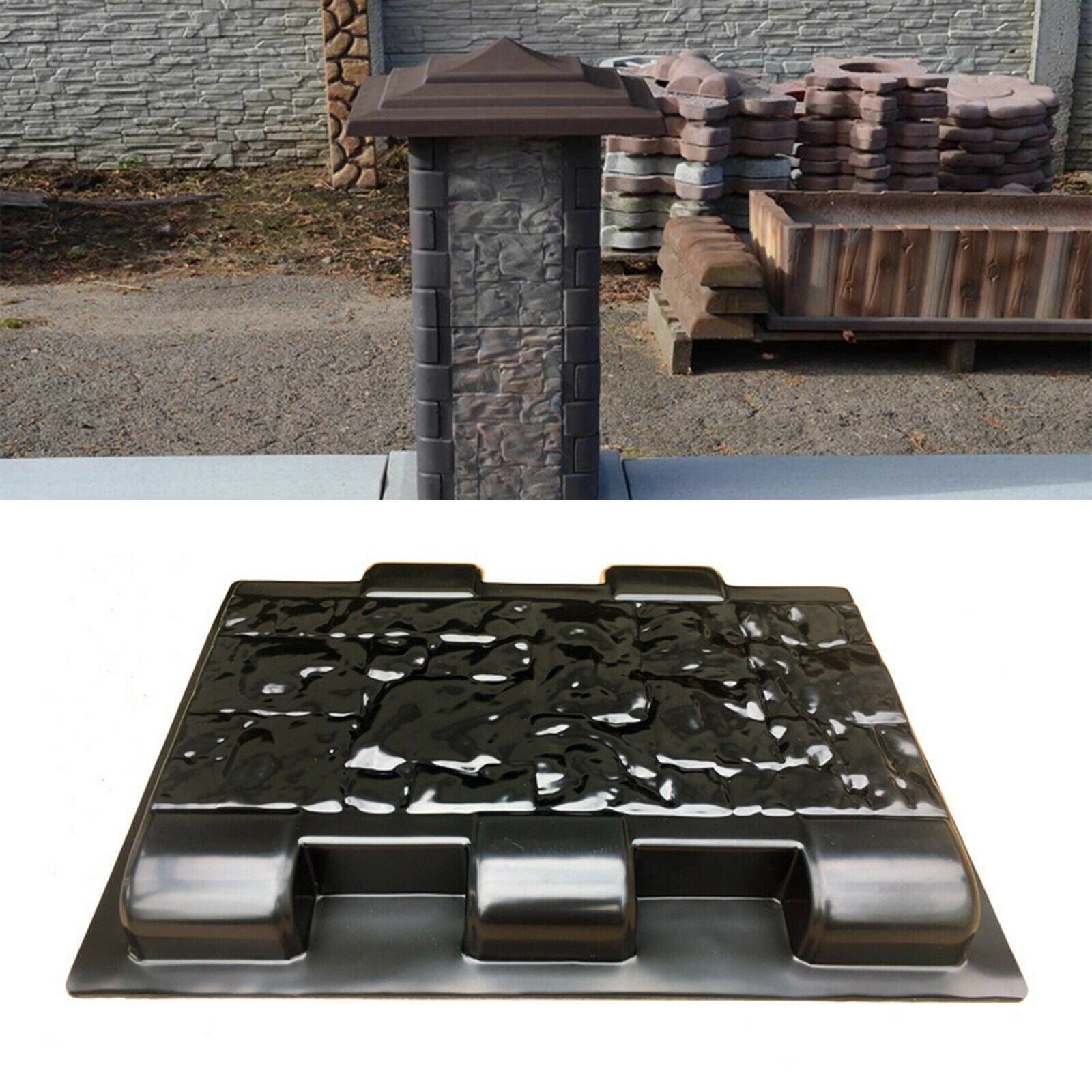 Black Fence Mold Column Mould Outdoor Lawn Driveway Walk Road Decoration