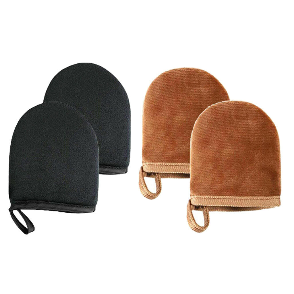 4x Reusable Velvet Self Tanning Mitt For Self Tan Applicator Lotion Spray