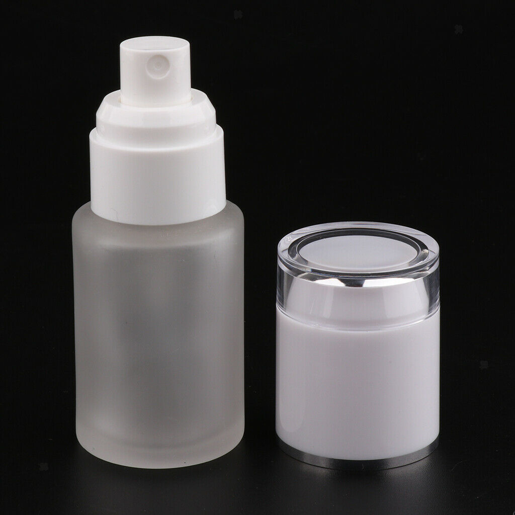 5Pcs Glass spray Bottles Refillable Cosmetic Container Leakproof 30ml white