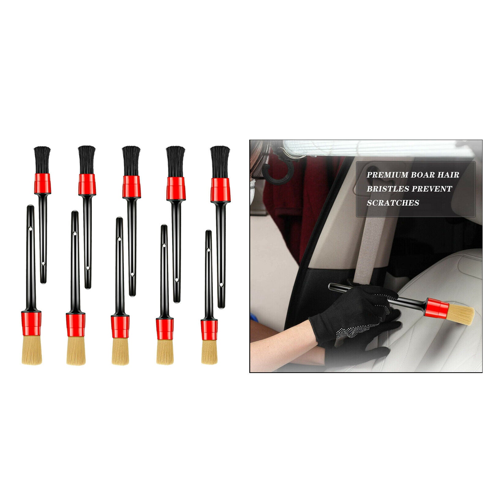 10Pieces   Easy Reach Wheel Seam Wheel & Tire Brush Car Detailing Kit