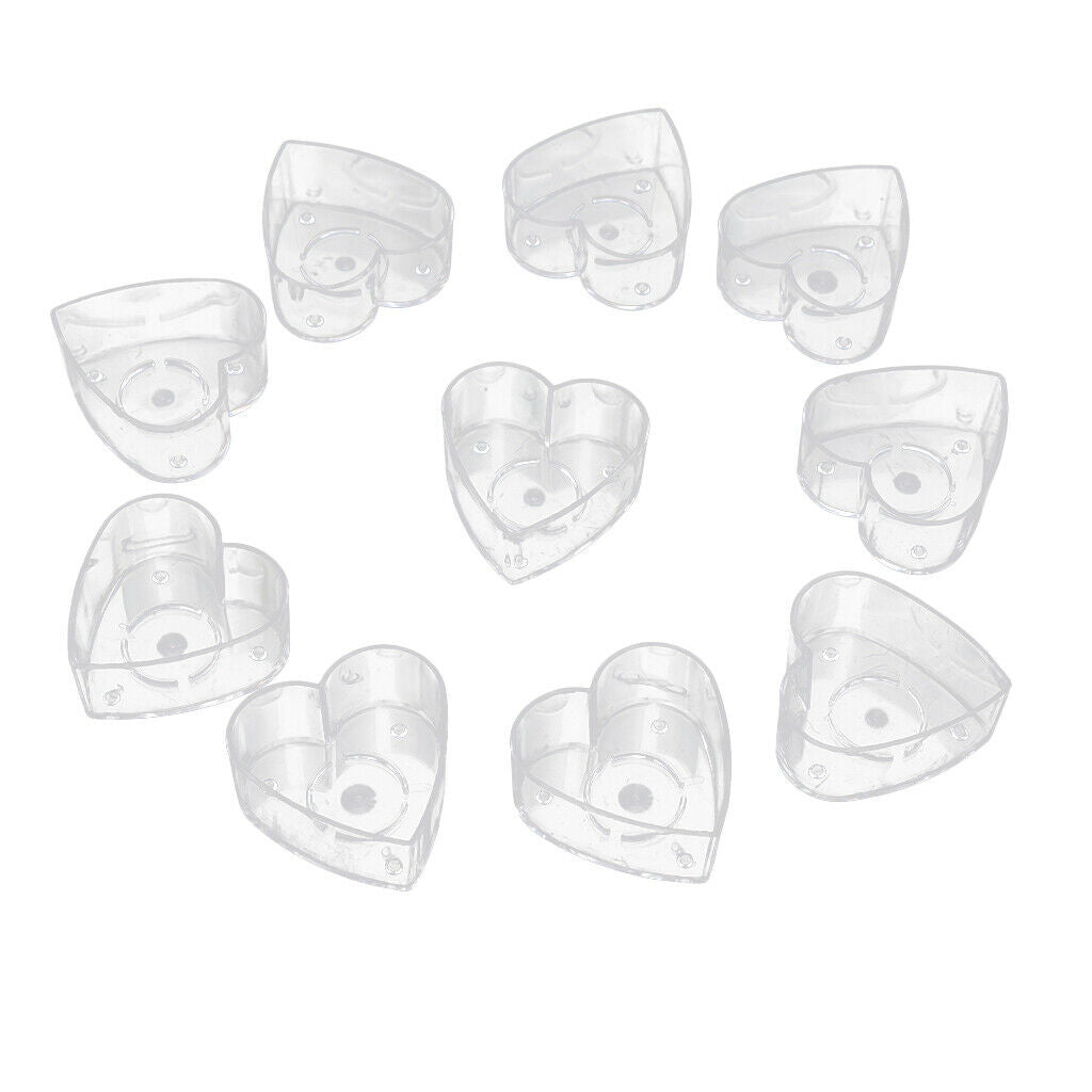 Prettyia 20Set Heart Heat-Resistant Plastic Tea Light Cups DIY Candle Craft