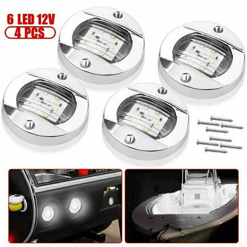 4X White 3" Round LED Side Marker Lights For Truck Trailer  Waterproof Clearance