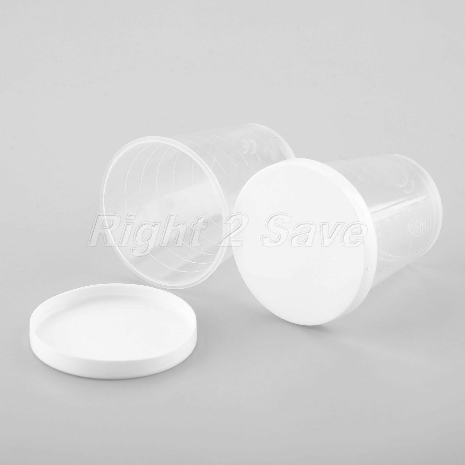 10Pcs 30ml Medicine Measuring Measure Cups With White Lids Cap Clear Container