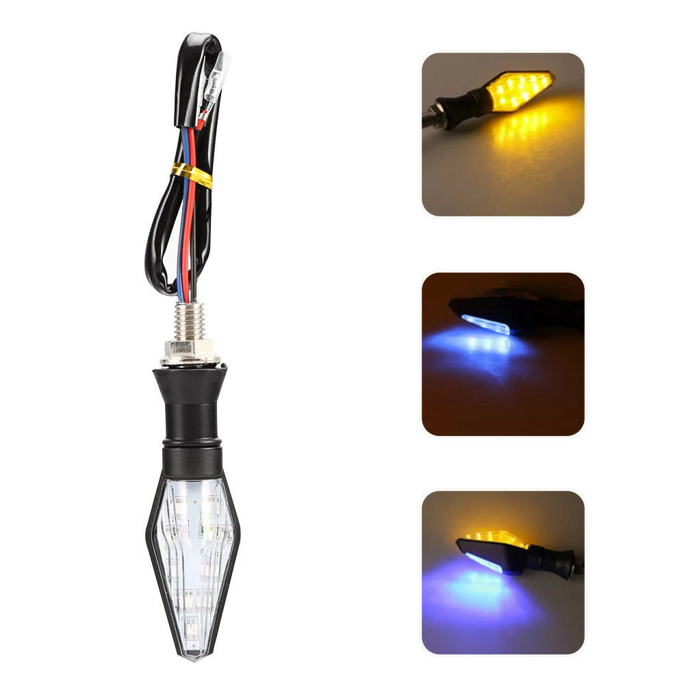 1x Motorcycle Motorbike Smoke14LED Turn Signal Amber Lights Lamp Indicator.l8