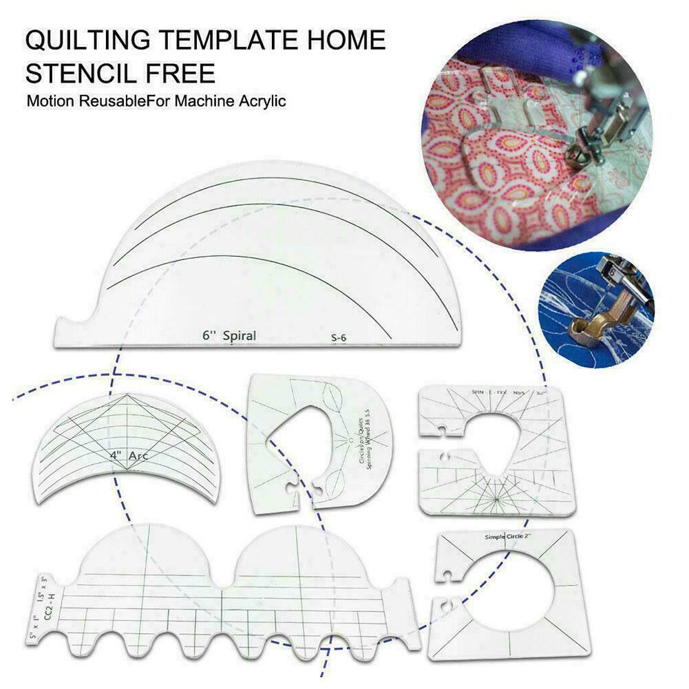 6Pcs Quilting Template Home Stencil Free Motion Reusable For Machine Hot X6A4
