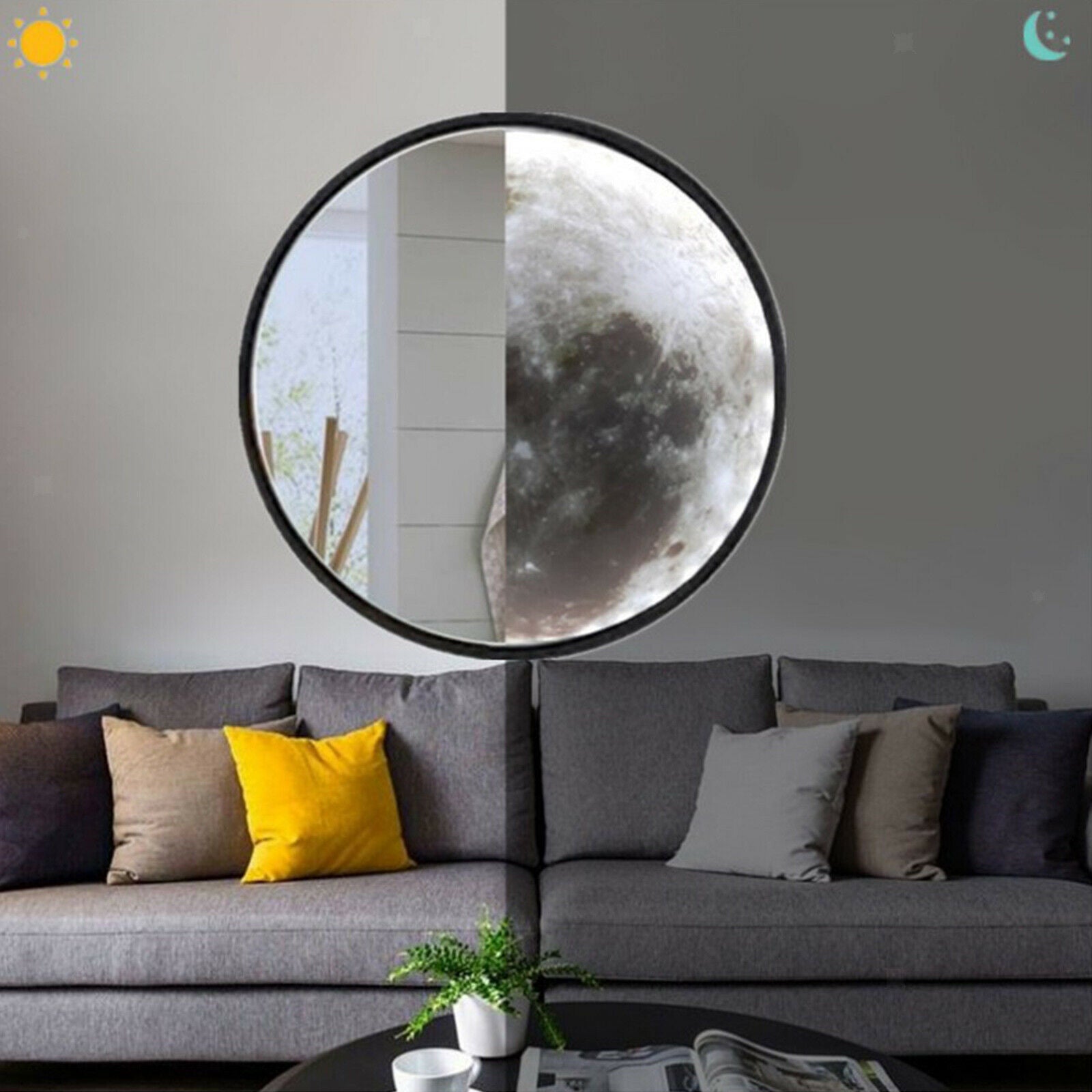 Round USB Rechargable Makeup Mirror Bathroom Table Ornaments Dressing Mirror