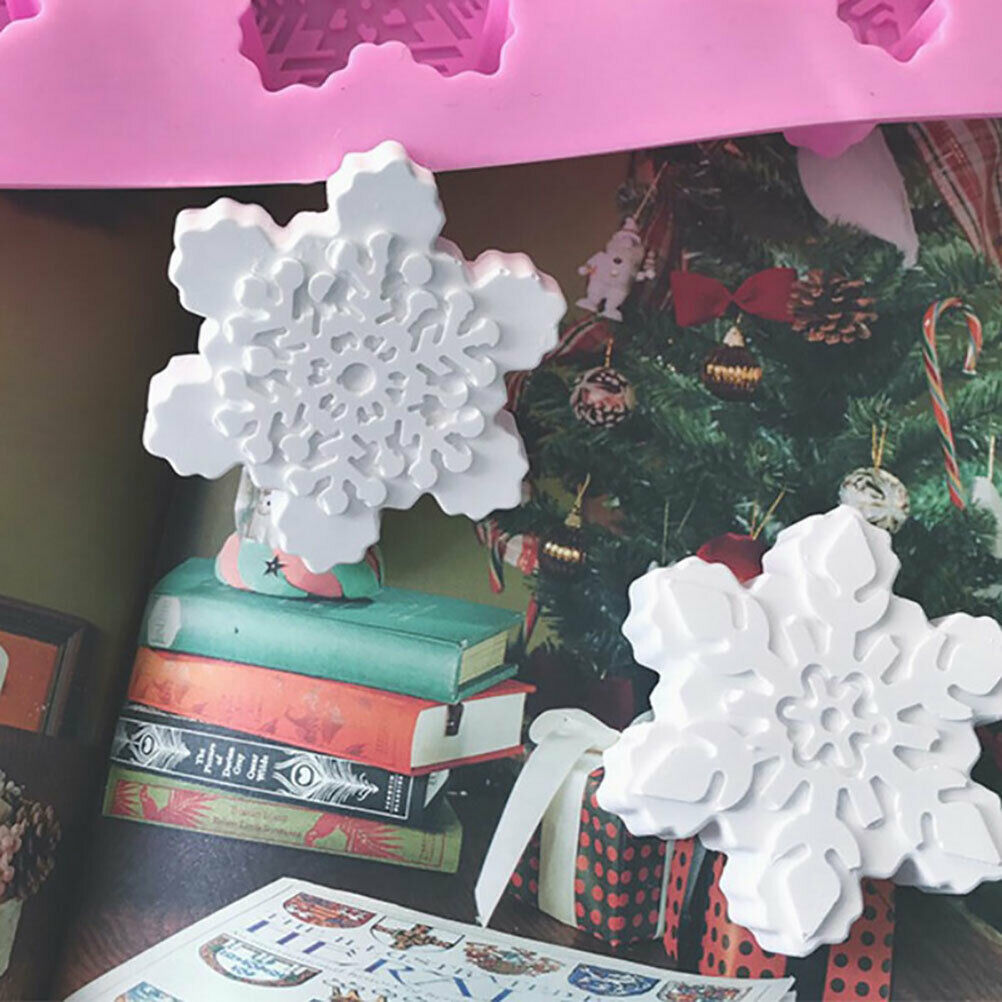 6Six Silicone Snowflake Mold Candle Soap DIY Aromatherapy Plaster CandleB T Pb
