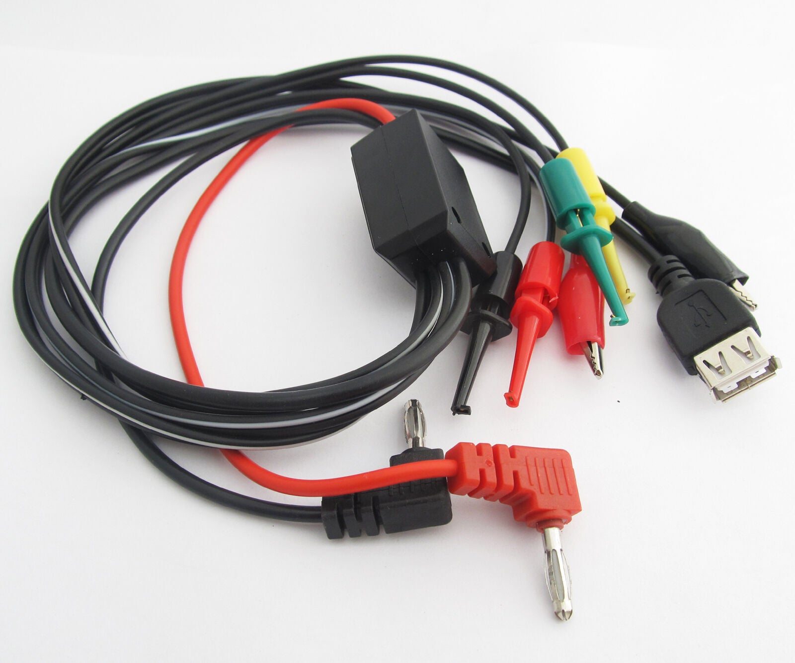 1set BEST 7 in 1 Multimeter Test Cable 4mmm banana plug to clip/hook/USB Female