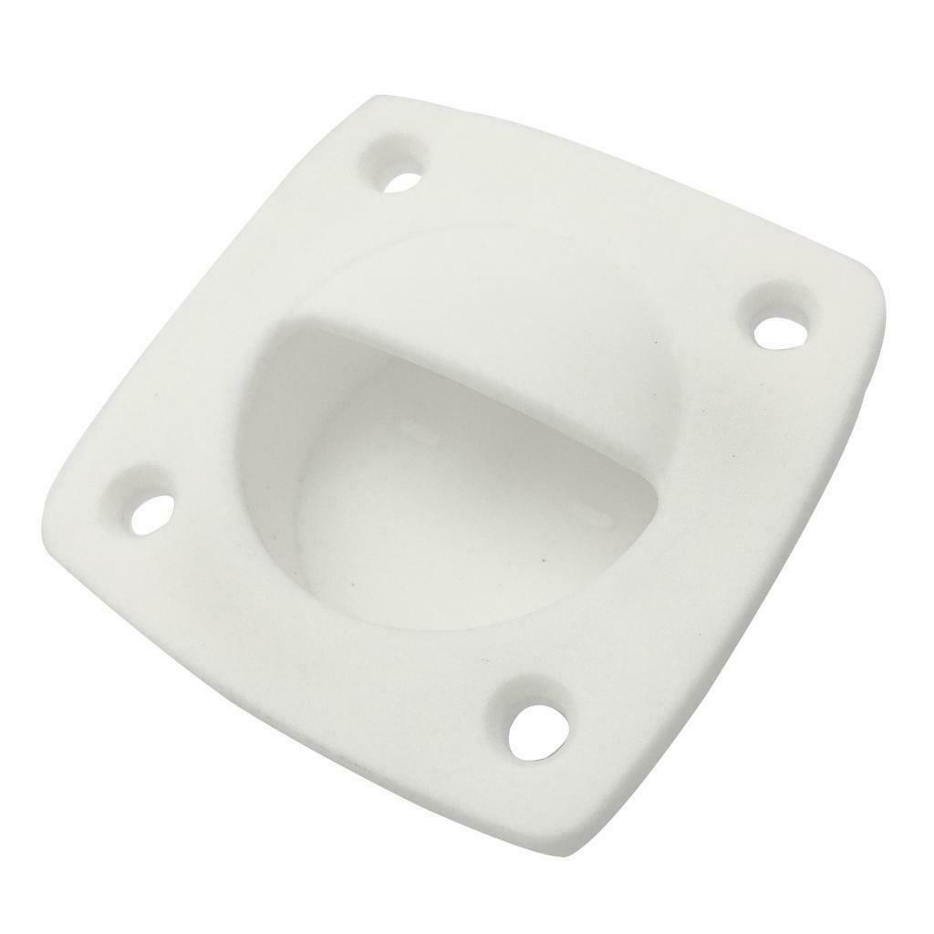 White Plastic Recessed Handle Pull 58x58mm for Marine Boat Yacht Cabin