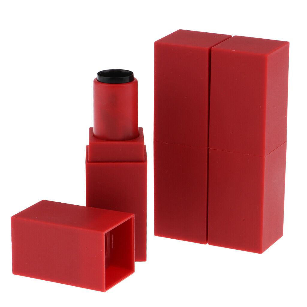 3x 12.1mm Empty Lipstick Tube Lip Balm Container DIY Cosmetic Makeup Tubes Red