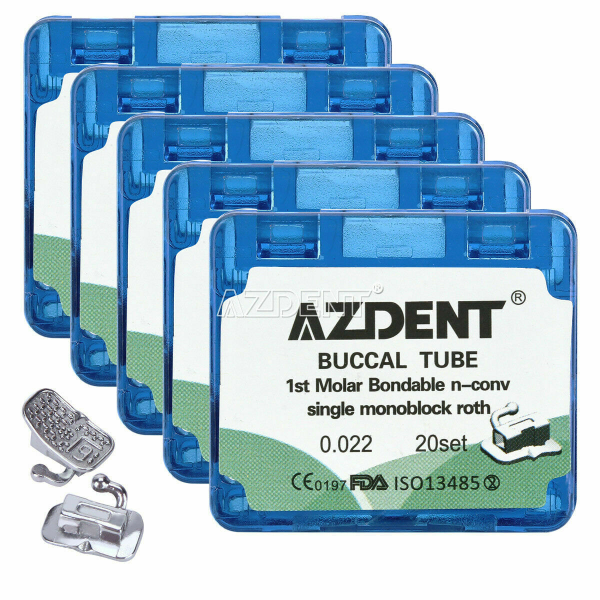 5Packs Dental Ortho Buccal Tube Bondable Monoblock 1st Molar Roth 022 Non-Conv