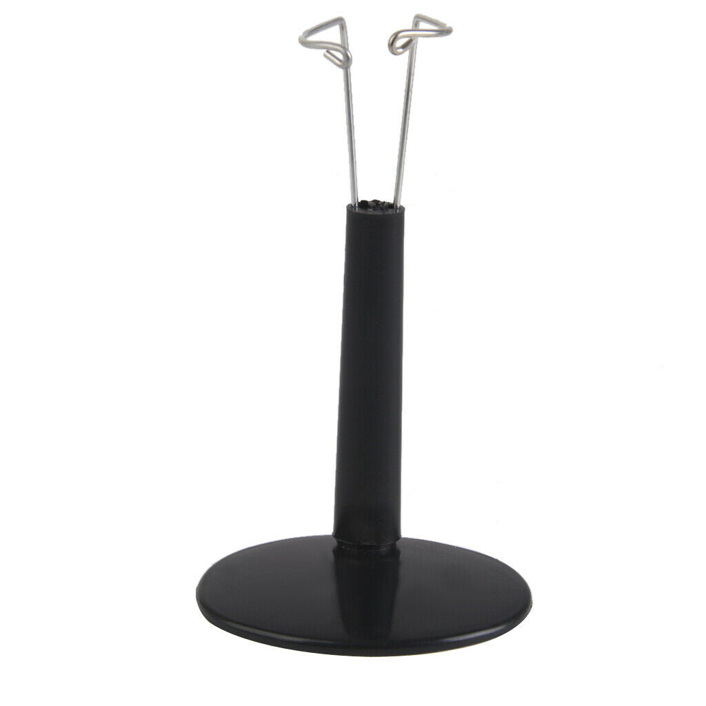 Black Adjustable Metal Stand Display Holder Plastic Base 4.1-5.1inch For