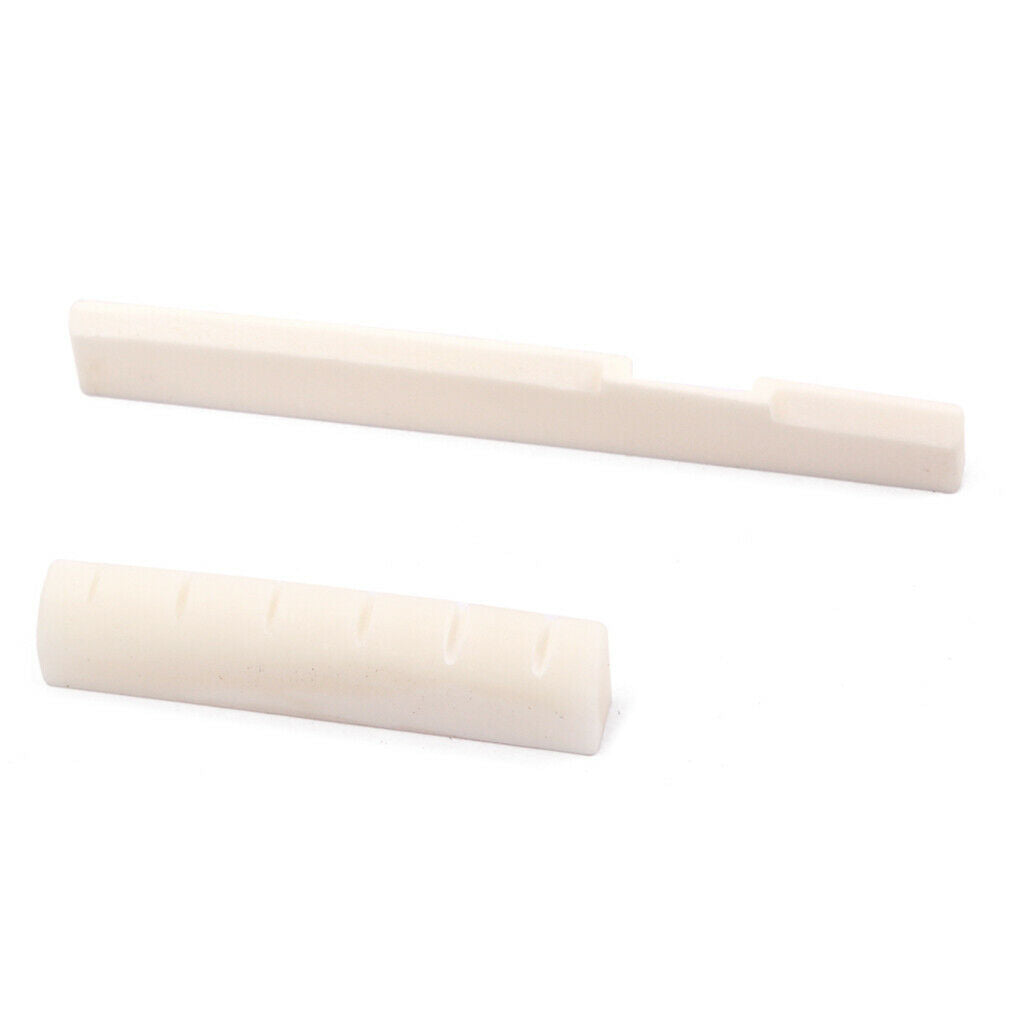 Bone Bridge Saddle Slotted Guitar Nut For 6 String Acoustic Guitar Parts