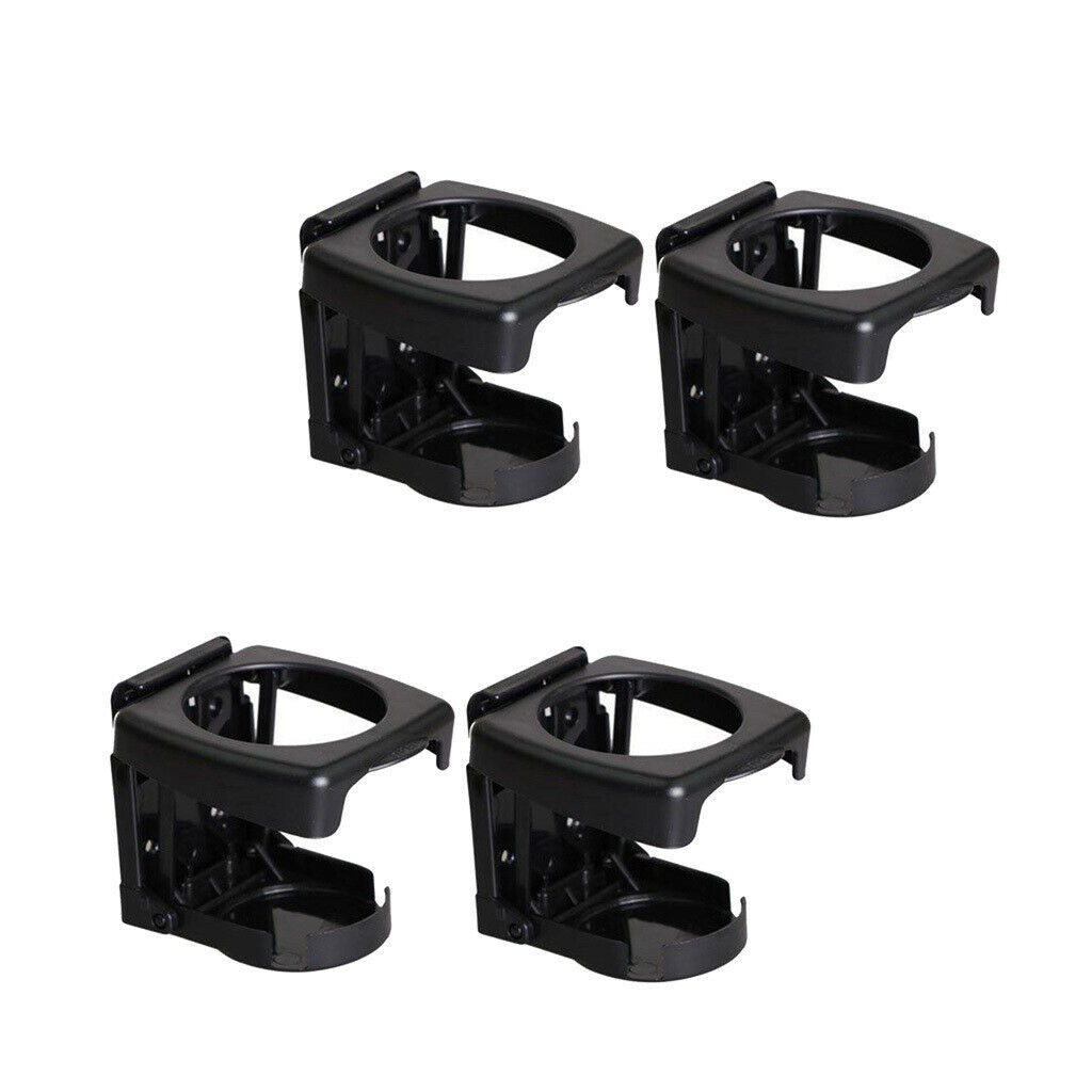 4Pcs Car Folding Drink Bottle Holder Boat Vehicle Truck Cup Mugs Stand Black