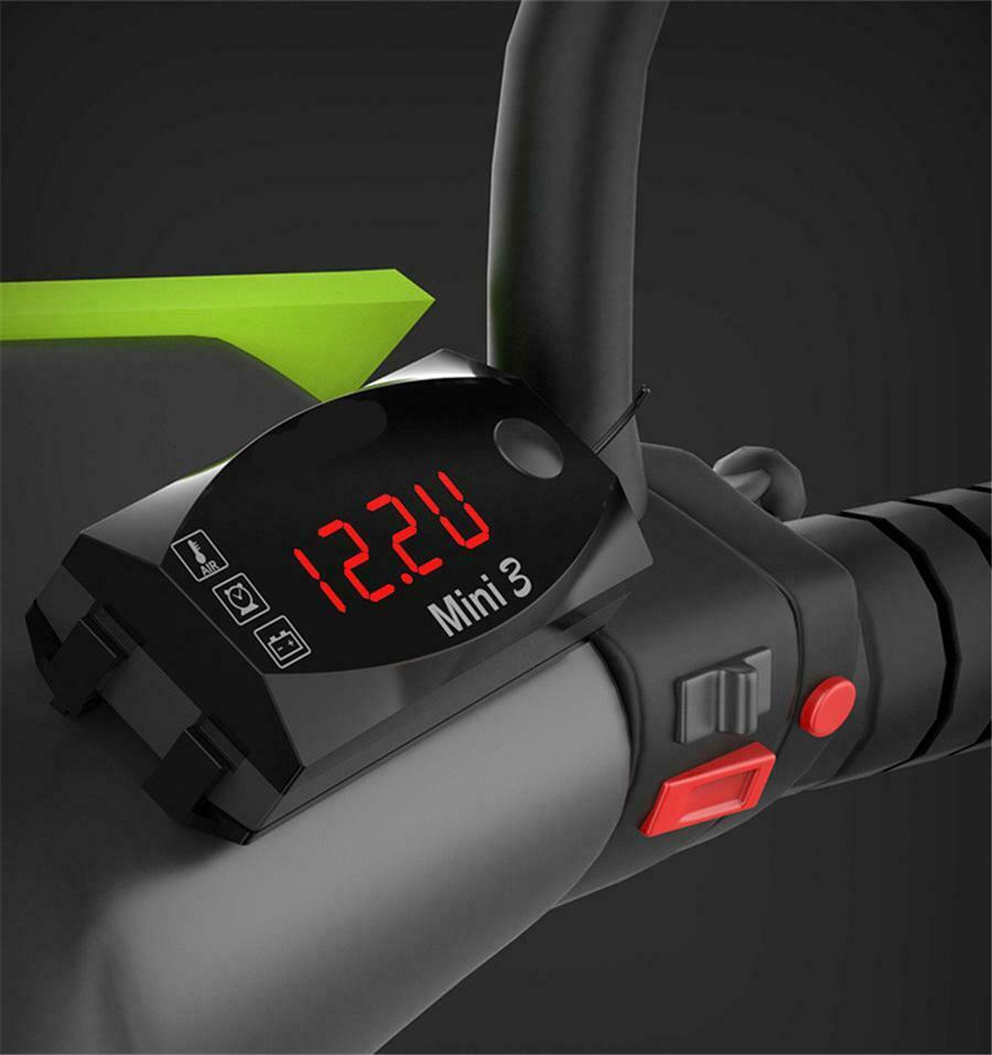 3 IN 1 Motorcycle Voltmeter Voltage Meter & Air Temperature  & Time Clock LED