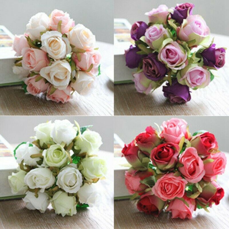 12pcs/lots Artificial Rose Flowers Wedding bouquet Thai Royal Rose Silk flowerB2