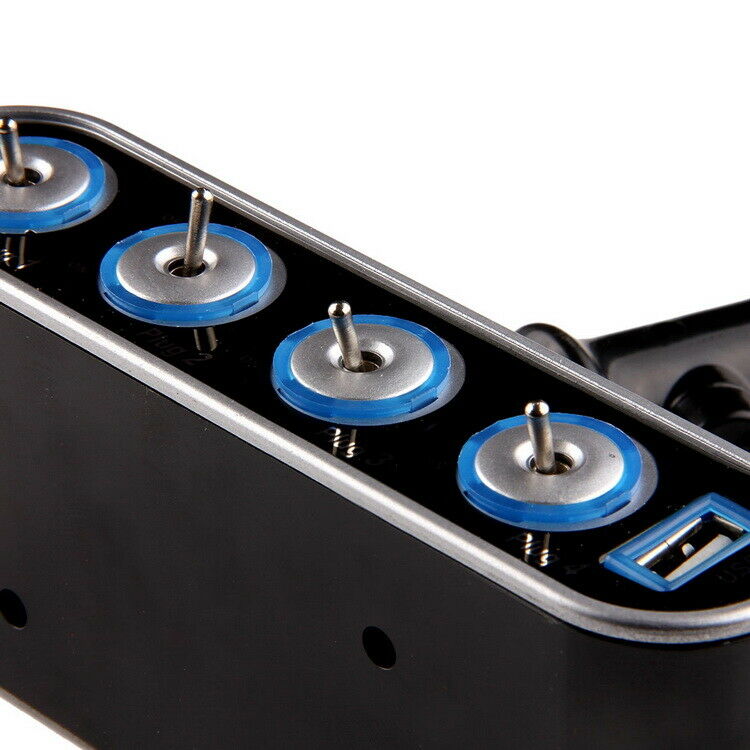 Black 4Way Sockets Cigarette Lighter USB Charger Splitter 12V Power Adapter Car