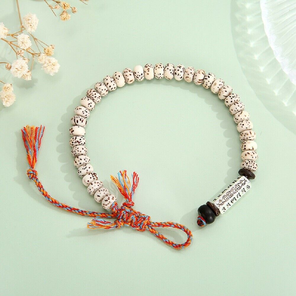 Tibetan Buddhist Braided Lucky Knot Bracelet Natural Beads Handmade Men's Gift
