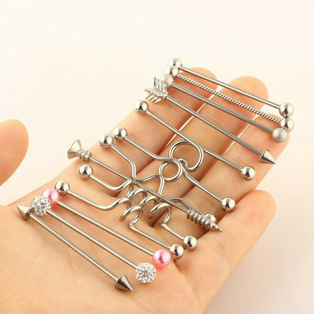 Piercing Stainless Steel Industrial Barbell Earrings